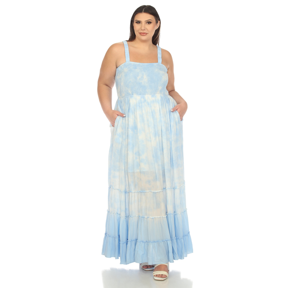 Plus Size Smocked Ruffle Maxi Dress - Picture 1 of 5